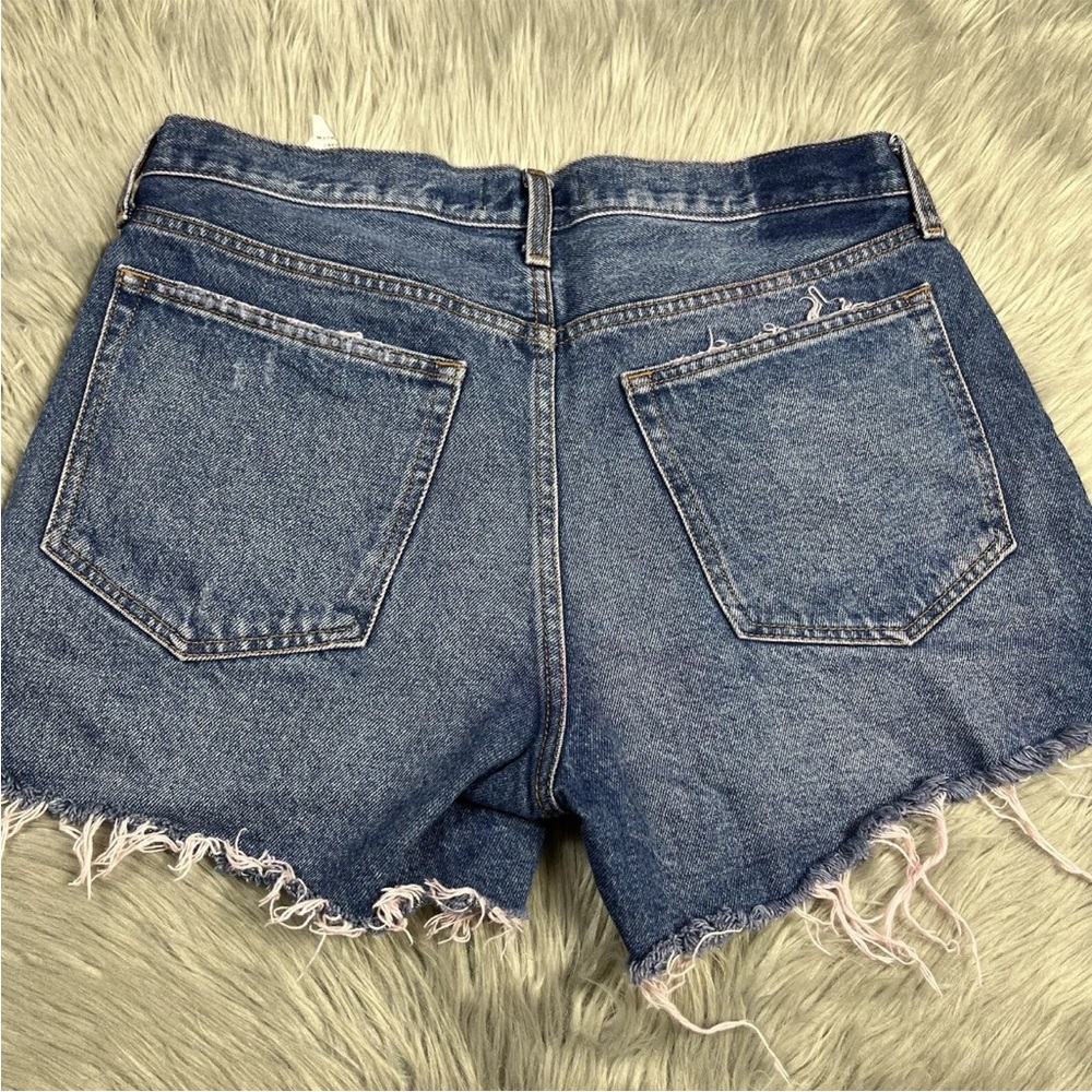Abercrombie And Fitch Mid Rise Boyfriend Shorts Distressed Denim Pink Dye - Picture 13 of 15